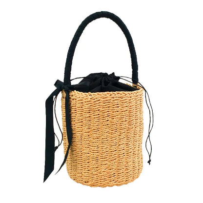 Summer Aesthetics: Chic Straw Woven Bucket Bag