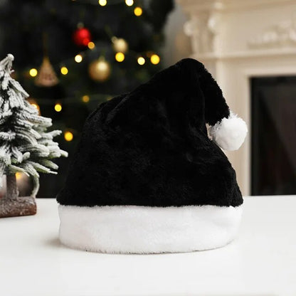 High-Quality Santa Claus Hat: Red Short Plush for Christmas Cheer