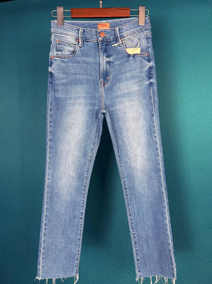 Casual Style High Waist Women Straight Jeans