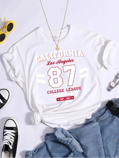 California Est.1997 Street Printed Round Neck T-Shirts