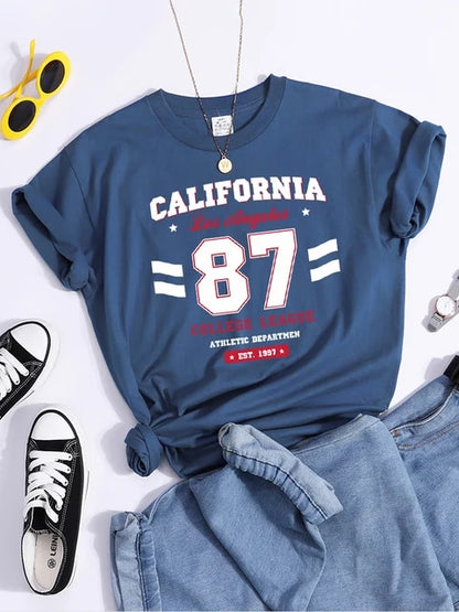 California Est.1997 Street Printed Round Neck T-Shirts