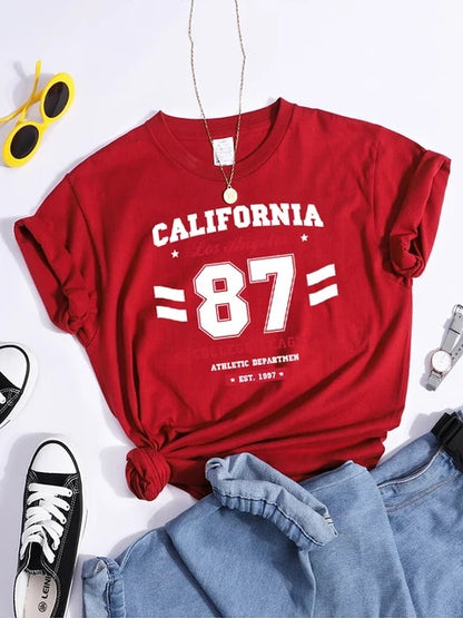 California Est.1997 Street Printed Round Neck T-Shirts