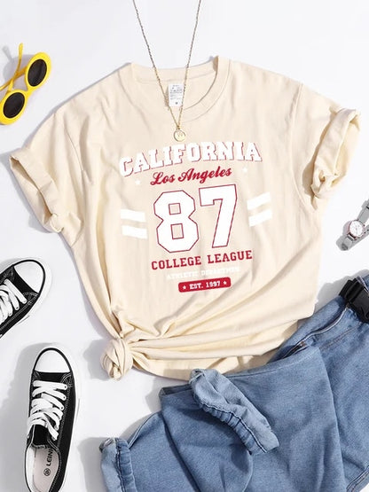 California Est.1997 Street Printed Round Neck T-Shirts