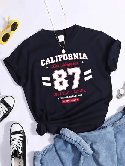 California Est.1997 Street Printed Round Neck T-Shirts