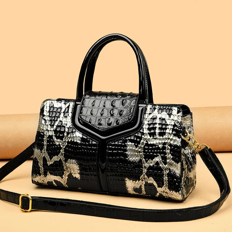 Luxury Snake Skin Style Designer Handbags For Women