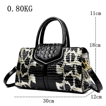 Luxury Snake Skin Style Designer Handbags For Women