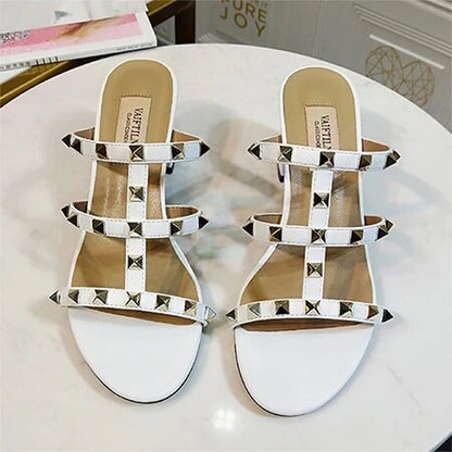 High-End Genuine Leather Flat Sandals: Luxury Open-Toe Style