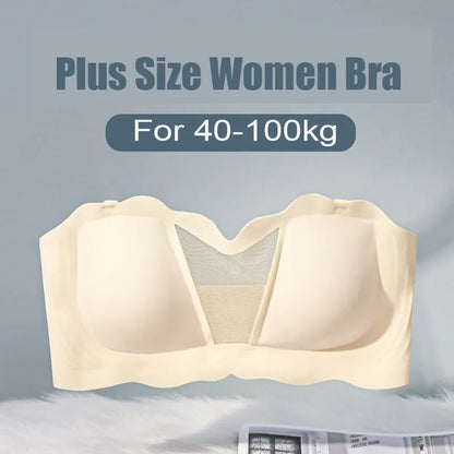 M-4XL For 40-100kg Plus Size Women Strapless Bra