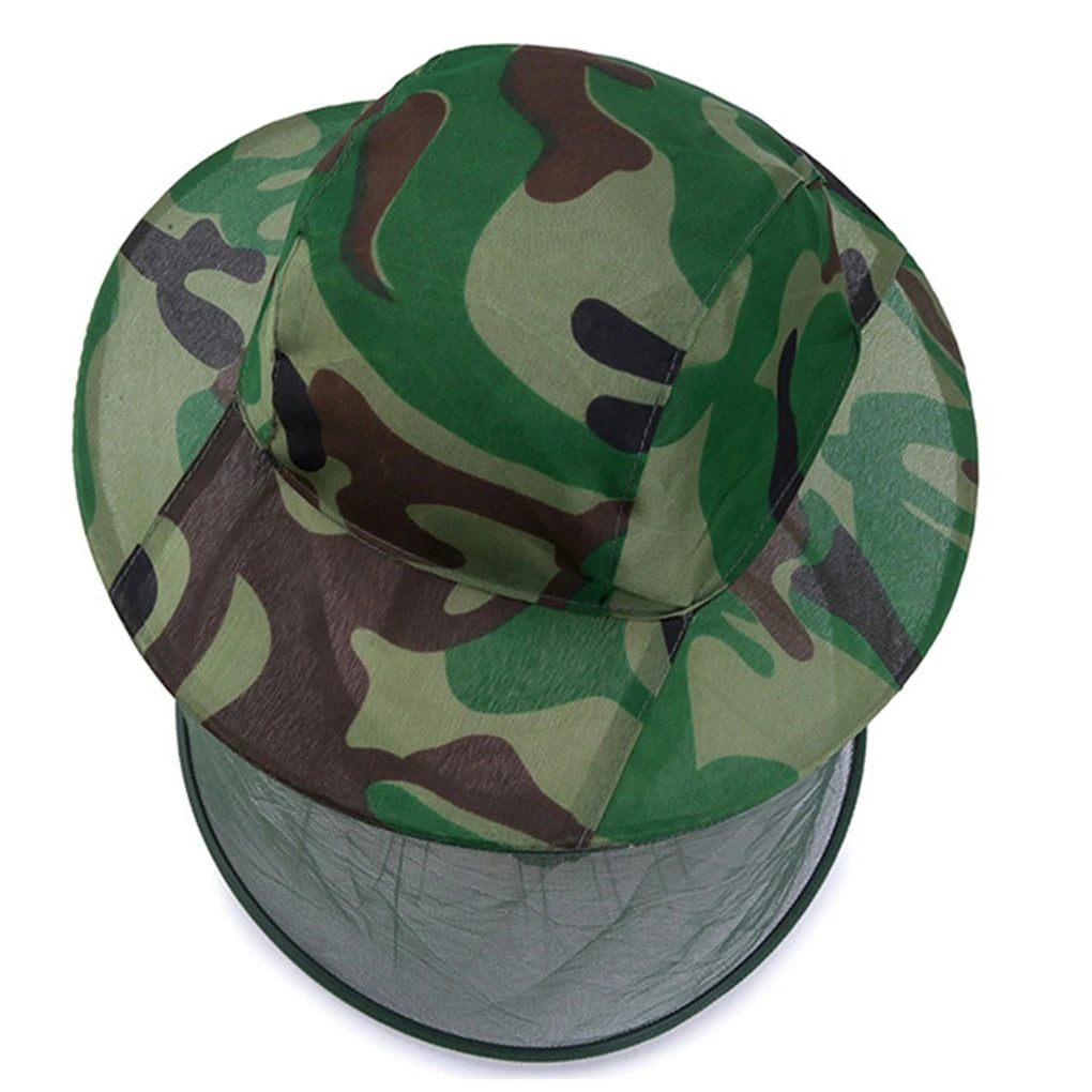 Insect Bugs Bee Mosquito Head Face Protector Camouflage Mesh Hat