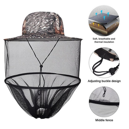 Neck Wrap Mosquito Head Protector Camping Hat