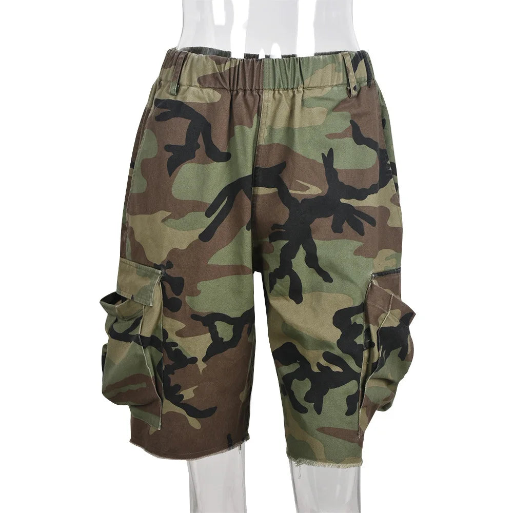 New High Quality Camouflage Cargo Shorts For Women