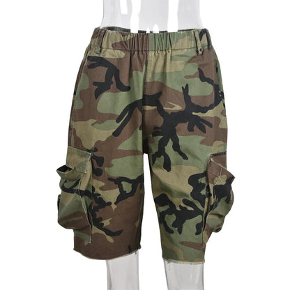 New High Quality Camouflage Cargo Shorts For Women