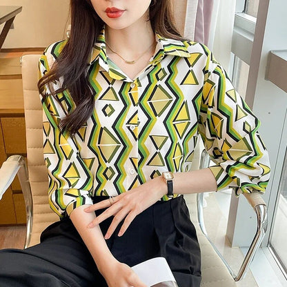 New Arrival Elegant Ladies' Shirts: Luxury Tops with Graceful Spring/Autumn Designs