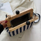 Designer Style Striped Evening Clutch Crossbody Bag