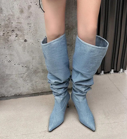 Designer Style Fashionable Over the Knee High Heel Boots For Women