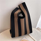 New Wide Striped Reusable Small Tote Bags