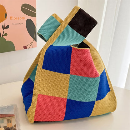 New Wide Striped Reusable Small Tote Bags