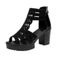 Chic Roman Style Hollow Out High Heels Women Summer Shoes