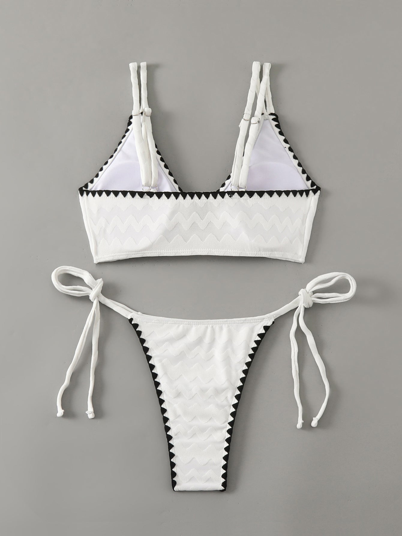 Two Pieces New White Bandage Stripe Bikini