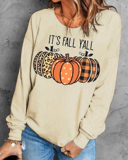It’s Fall Y’all Pumpkin Sweater – 3D Print Halloween Pullover for Women