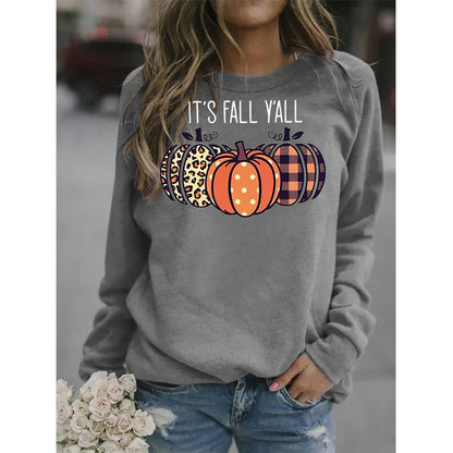 It’s Fall Y’all Pumpkin Sweater – 3D Print Halloween Pullover for Women