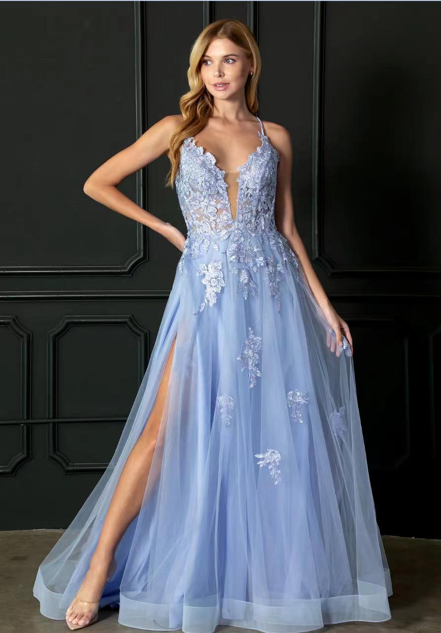 Long Evening Dress with Lace-Up Details | Elegant Dance & Party Dress for Women