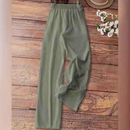 Fashion Casual Printed Loose Trousers – Relaxed Fit Cotton-Linen Pants