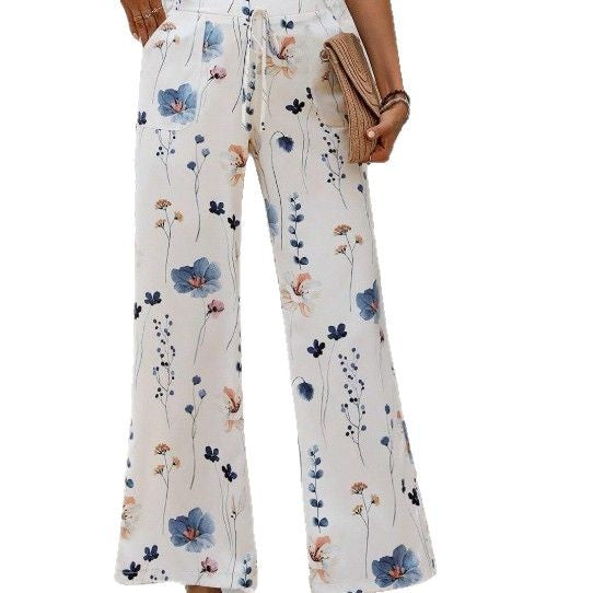 Fashion Casual Printed Loose Trousers – Relaxed Fit Cotton-Linen Pants
