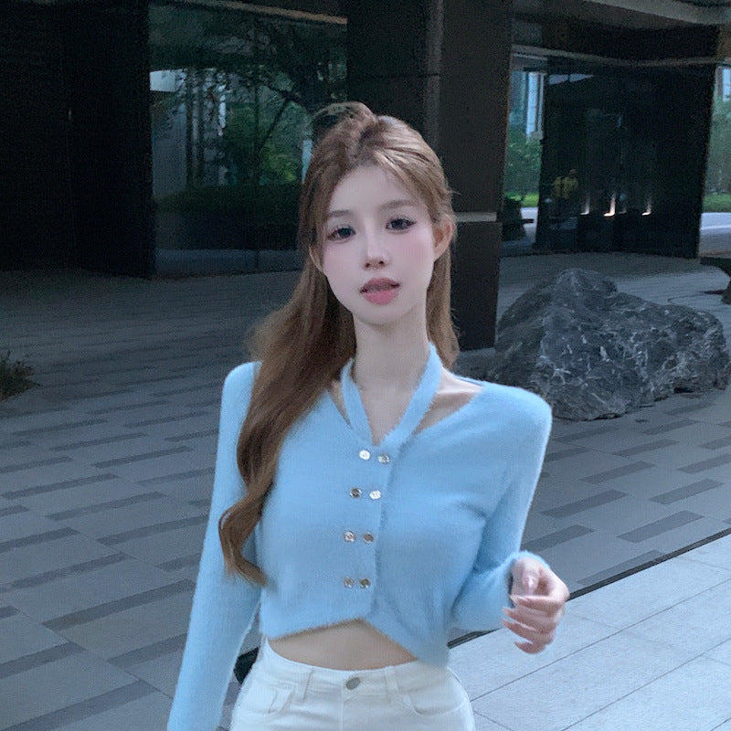 Soft Chenille Knitted Cardigan – Cozy Layering Pullover for Women