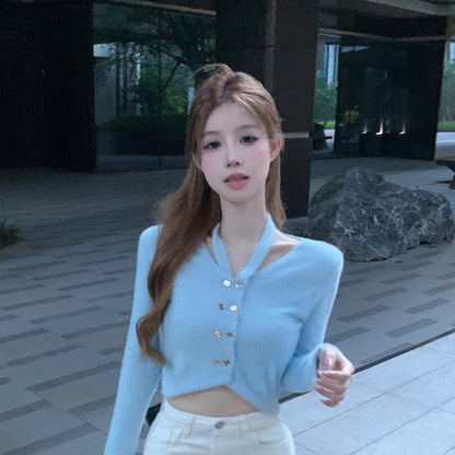 Soft Chenille Knitted Cardigan – Cozy Layering Pullover for Women