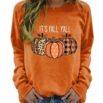 It’s Fall Y’all Pumpkin Sweater – 3D Print Halloween Pullover for Women
