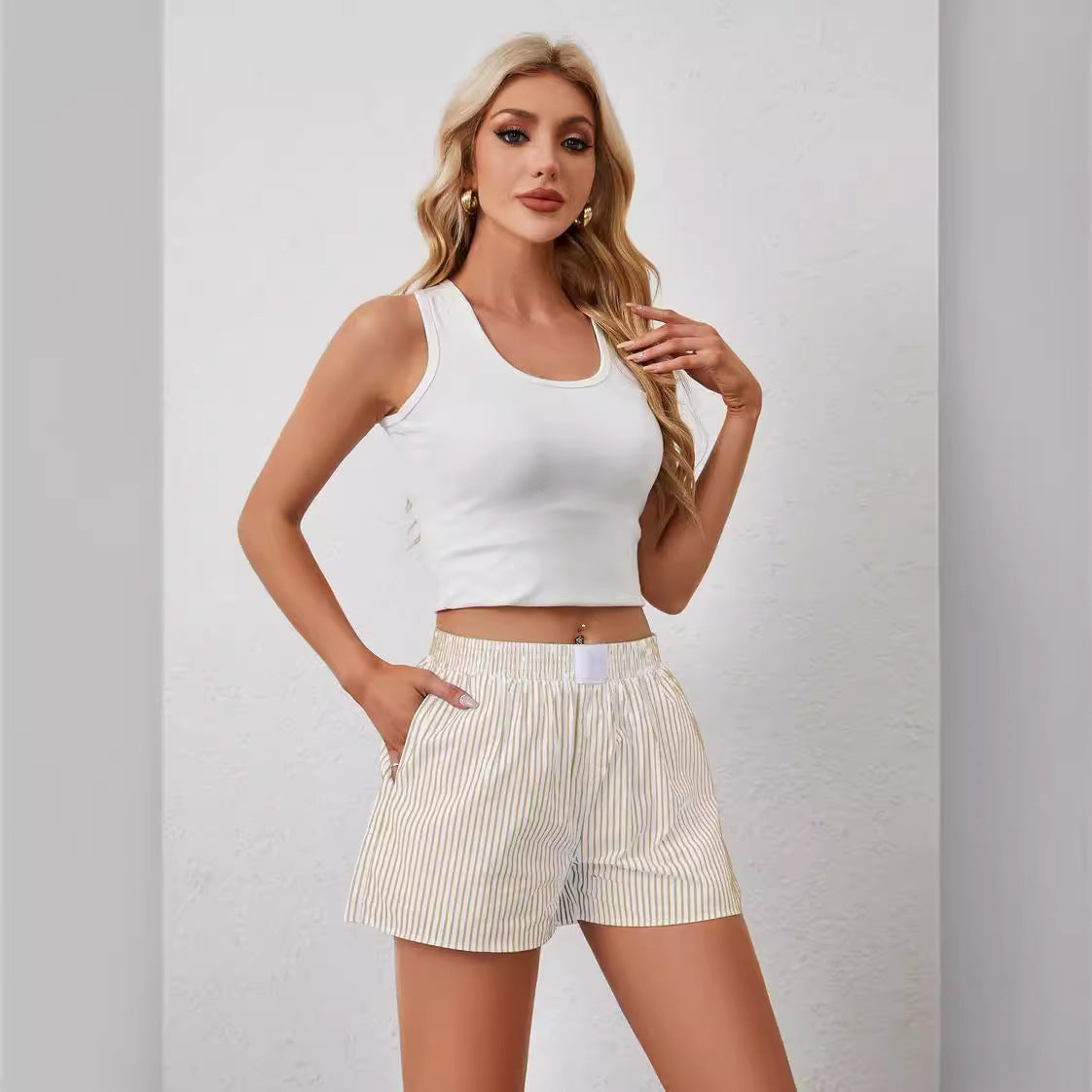 Fashion Casual Striped Shorts – Vibrant Summer Streetwear