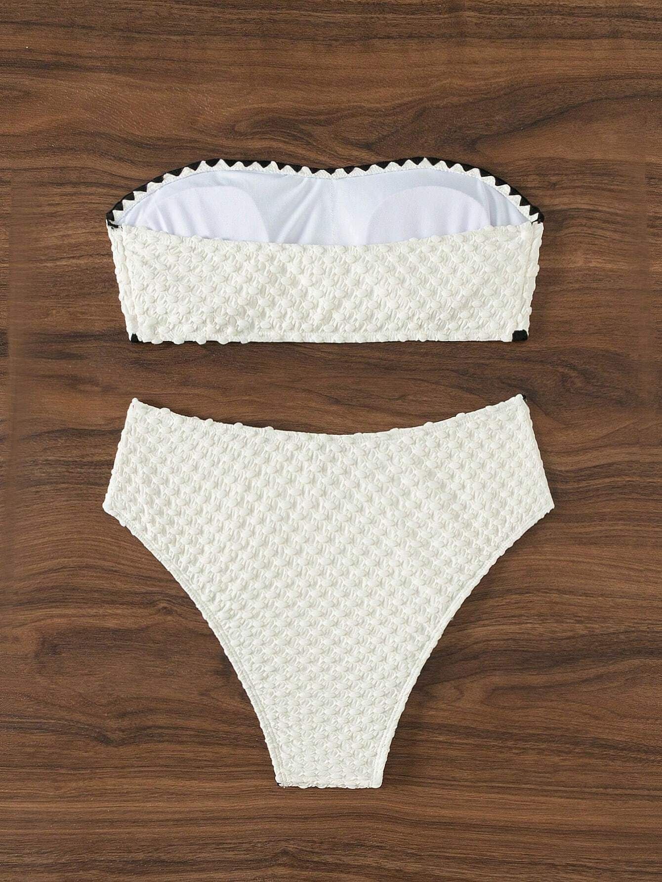Two Pieces New White Bandage Stripe Bikini