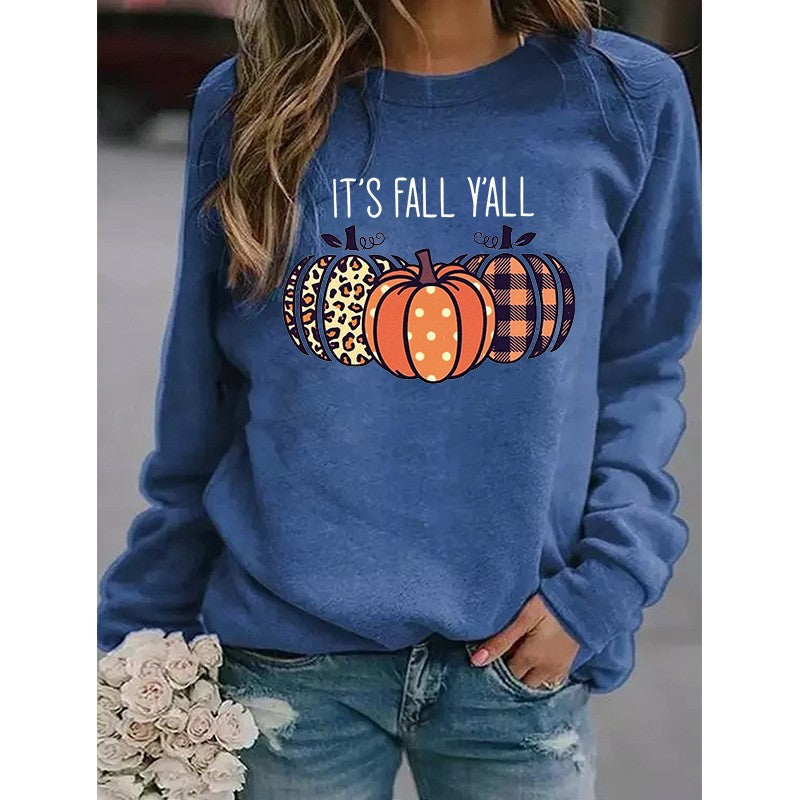 It’s Fall Y’all Pumpkin Sweater – 3D Print Halloween Pullover for Women