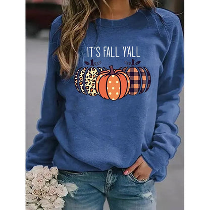 It’s Fall Y’all Pumpkin Sweater – 3D Print Halloween Pullover for Women
