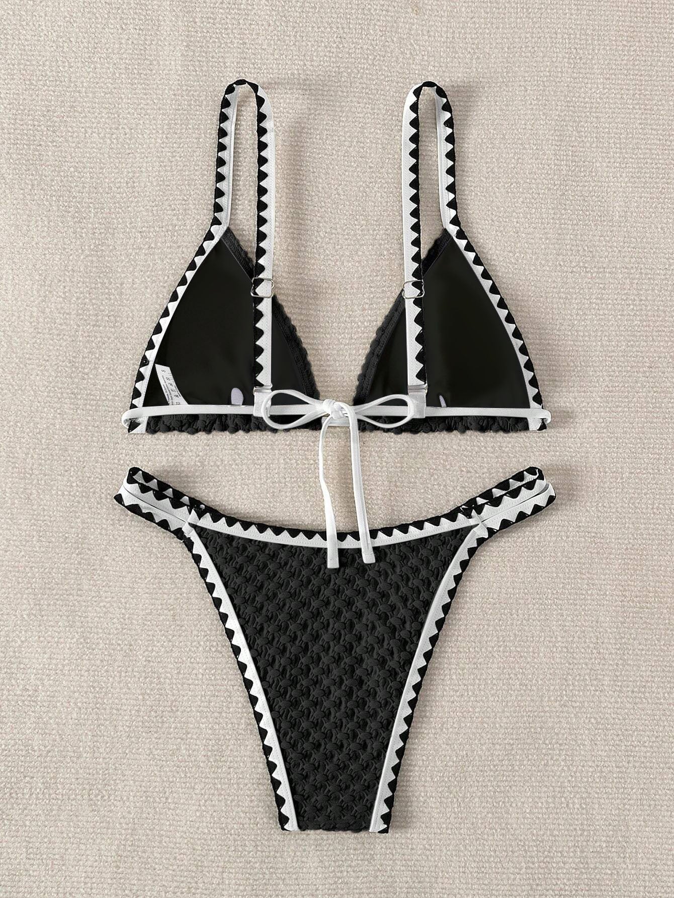 Two Pieces New White Bandage Stripe Bikini