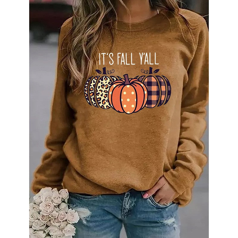 It’s Fall Y’all Pumpkin Sweater – 3D Print Halloween Pullover for Women