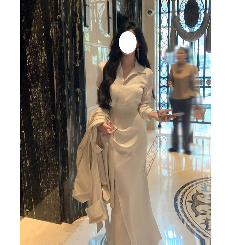 French-Inspired Shirt & Fishtail Skirt Two-Piece Outfit Set | Elegant Officewear Style 2025