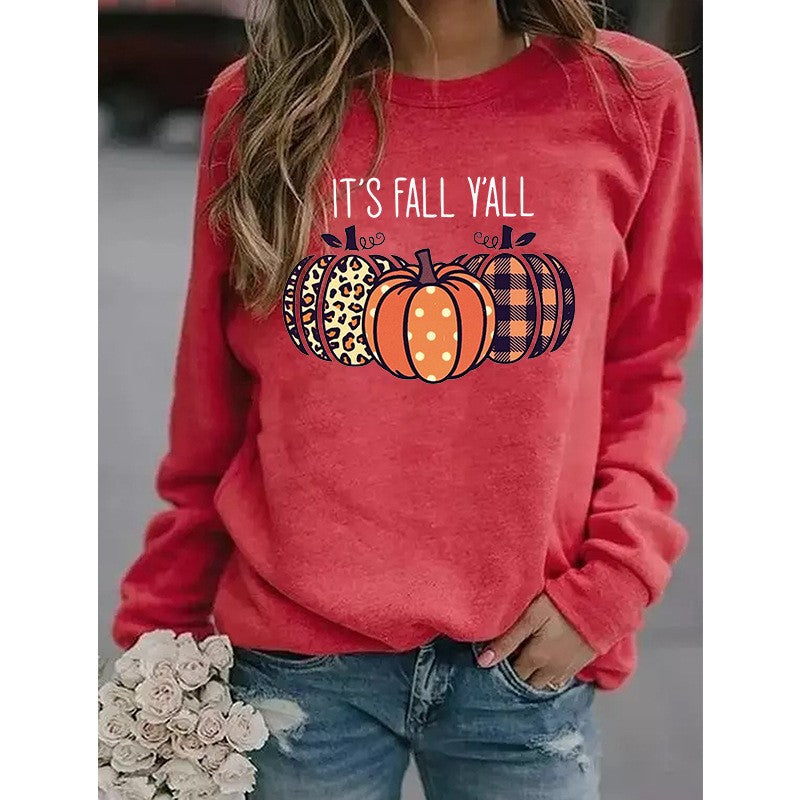 It’s Fall Y’all Pumpkin Sweater – 3D Print Halloween Pullover for Women