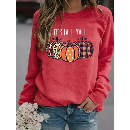 It’s Fall Y’all Pumpkin Sweater – 3D Print Halloween Pullover for Women