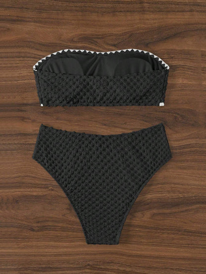 Two Pieces New White Bandage Stripe Bikini