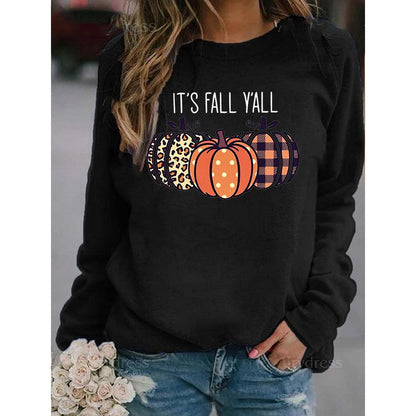 It’s Fall Y’all Pumpkin Sweater – 3D Print Halloween Pullover for Women