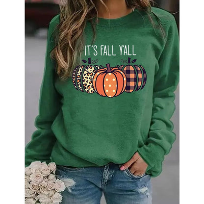 It’s Fall Y’all Pumpkin Sweater – 3D Print Halloween Pullover for Women