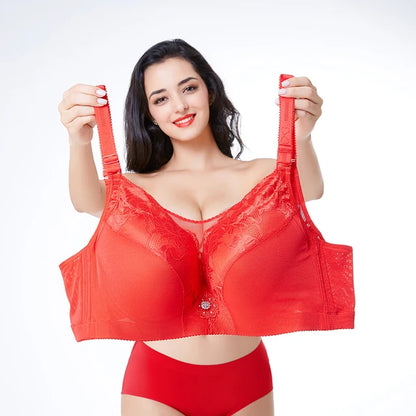 E G Cup Adjustable Back Plus Size Lace Bra