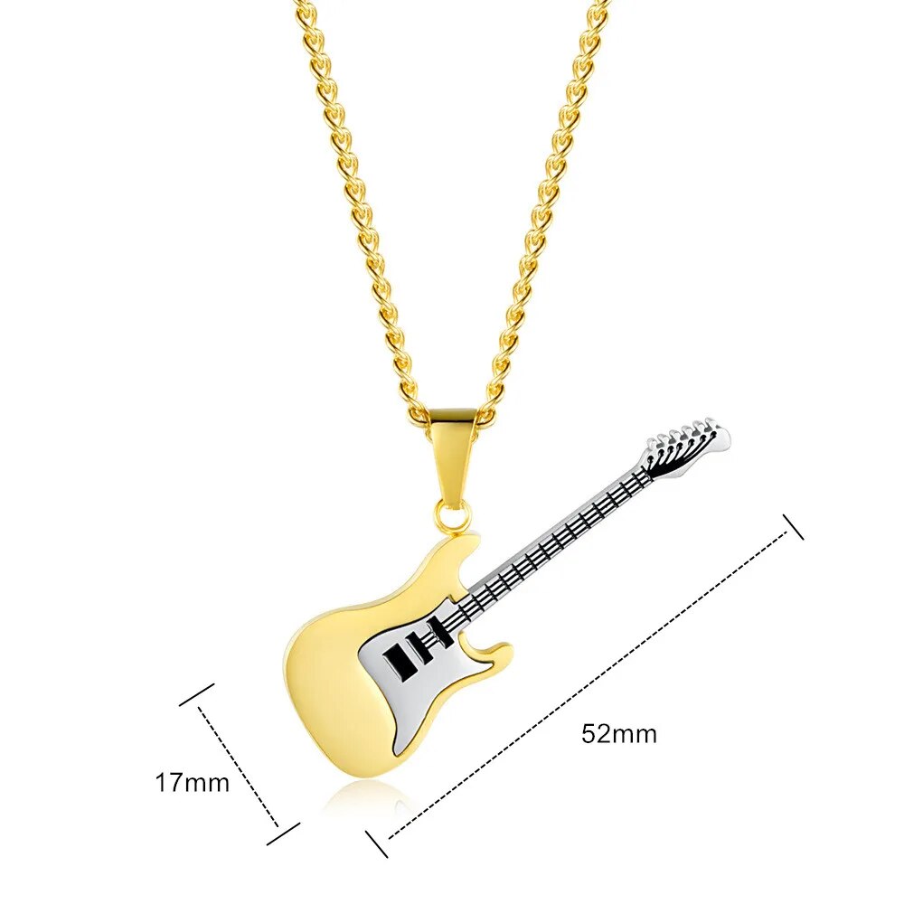 Punk Style Stainless Steel Electric Guitar Pendant