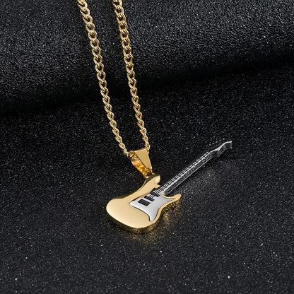 Punk Style Stainless Steel Electric Guitar Pendant