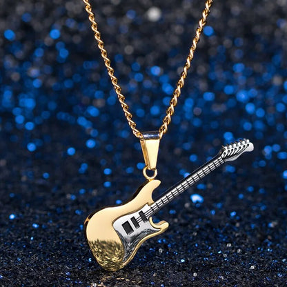 Punk Style Stainless Steel Electric Guitar Pendant