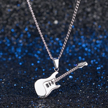 Punk Style Stainless Steel Electric Guitar Pendant