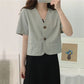 Summer Style Short Sleeve Chic Korean Design Blazer Jackets