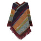 Autumn Winter Style Striped Triangle Shawl Sweater